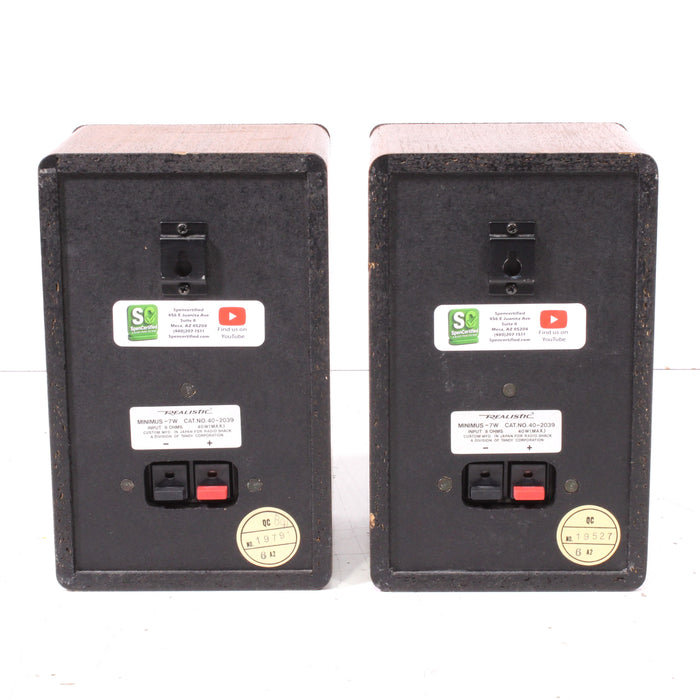Realistic Minimus 7W Compact 2-Way Speaker Pair Brown (1979-93)-Speakers-SpenCertified-vintage-refurbished-electronics