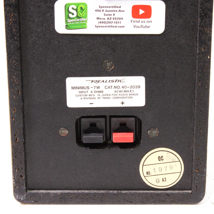 Realistic Minimus 7W Compact 2-Way Speaker Pair Brown (1979-93)-Speakers-SpenCertified-vintage-refurbished-electronics