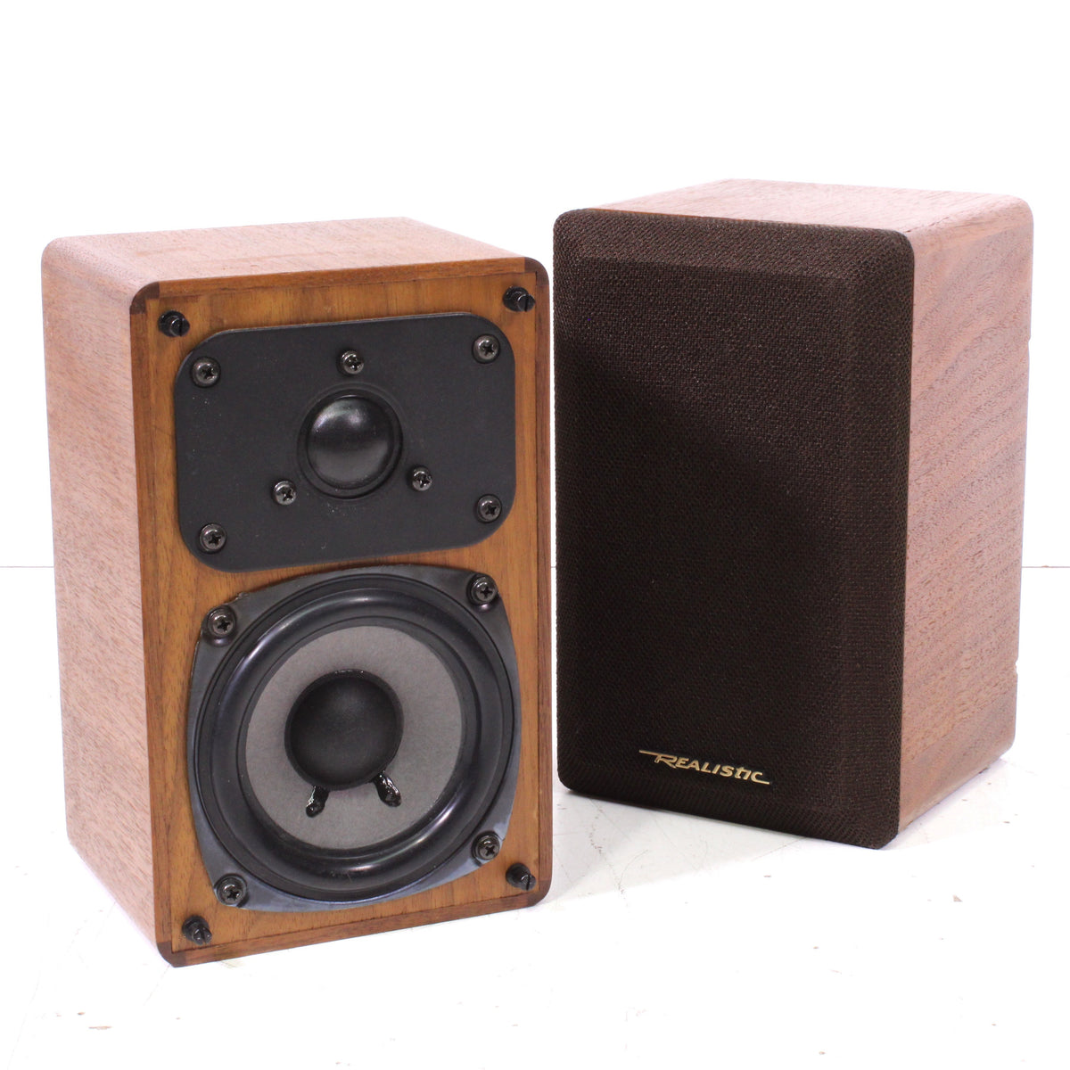 Realistic Minimus 7W Compact 2-Way Speaker Pair Brown (1979-93