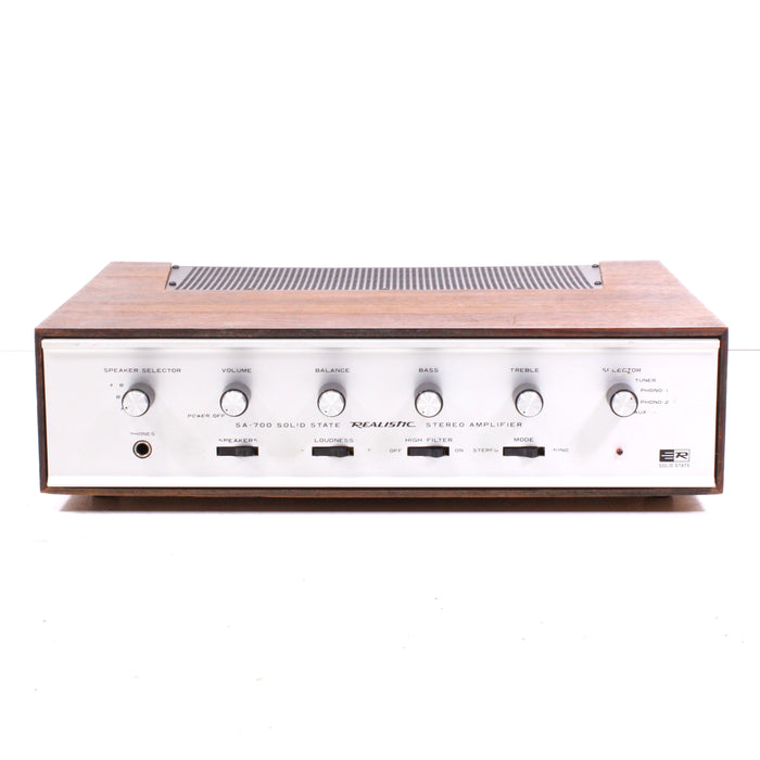 Realistic SA-700 Stereo Integrated Amplifier Wood Case, Silver Face-Audio Amplifiers-SpenCertified-vintage-refurbished-electronics