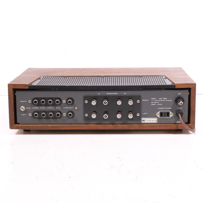 Realistic SA-700 Stereo Integrated Amplifier Wood Case, Silver Face-Audio Amplifiers-SpenCertified-vintage-refurbished-electronics