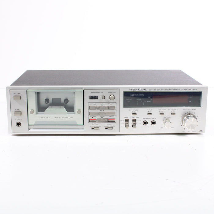 Realistic SCT-33 Single Stereo Cassette Tape Deck with Original Box-Cassette Players & Recorders-SpenCertified-vintage-refurbished-electronics