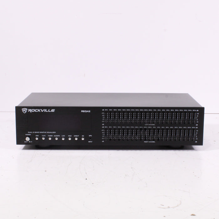 Rockville REQ42-B Dual 21‑Band Graphic Equalizer 19″ Rack‑Mount-Equalizers-SpenCertified-vintage-refurbished-electronics
