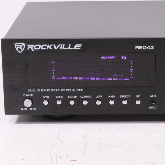 Rockville REQ42-B Dual 21‑Band Graphic Equalizer 19″ Rack‑Mount-Equalizers-SpenCertified-vintage-refurbished-electronics