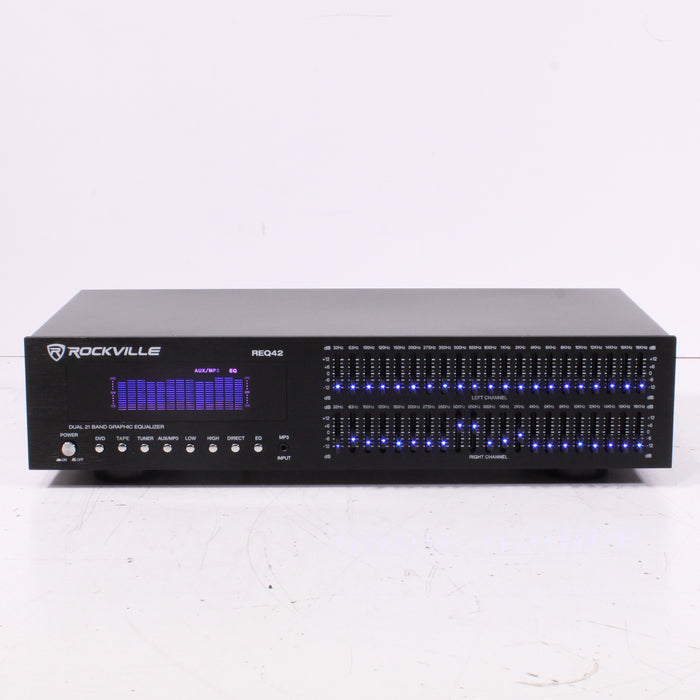 Rockville REQ42-B Dual 21‑Band Graphic Equalizer 19″ Rack‑Mount-Equalizers-SpenCertified-vintage-refurbished-electronics
