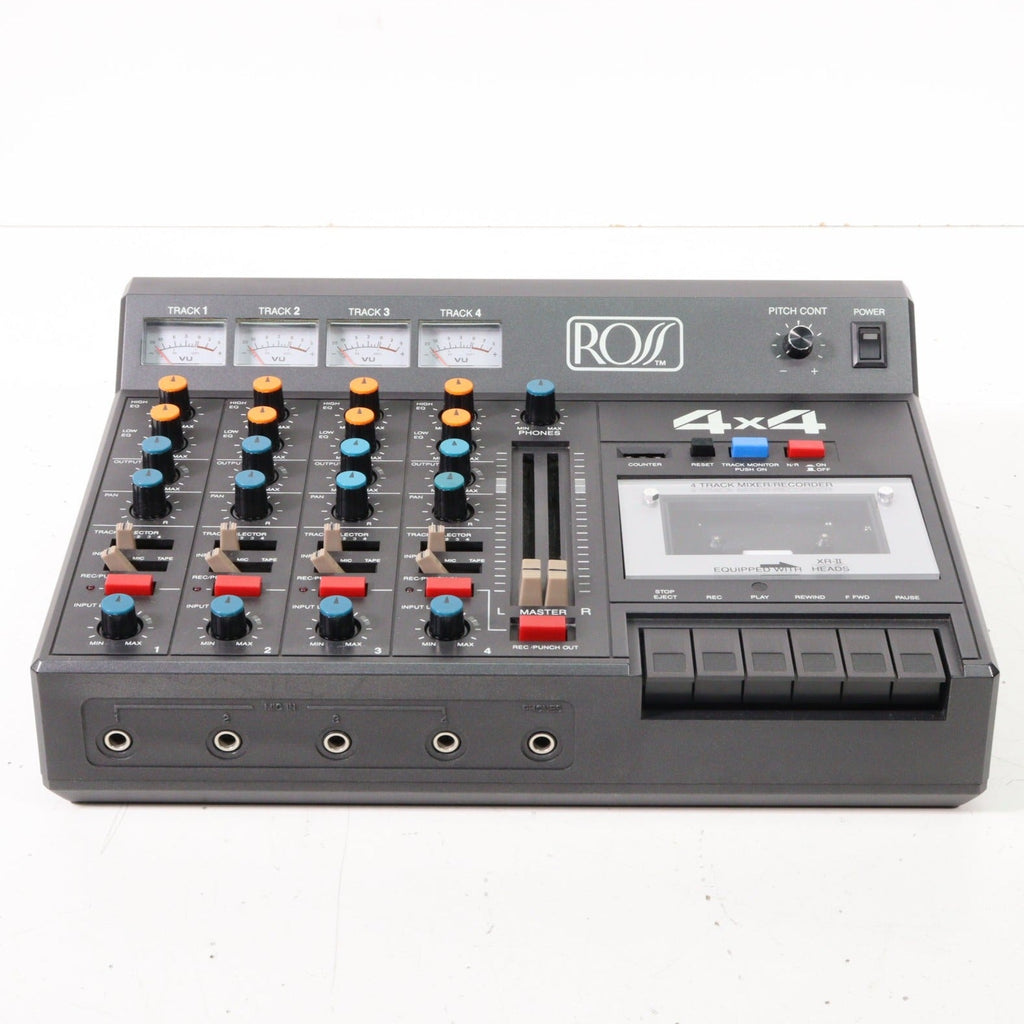 Ross Rave Audio Mixer Ross R-4x4 Vintage 4-Track Mixer Recorder Deck Cassette Player