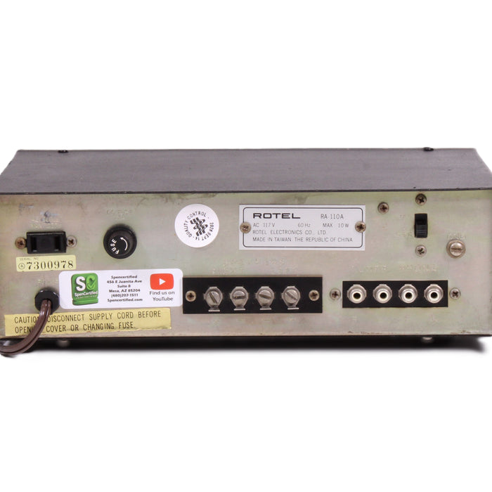 Rotel RA-110A Vintage Stereo Integrated Amplifier 13WPC Phono-Audio Amplifiers-SpenCertified-vintage-refurbished-electronics