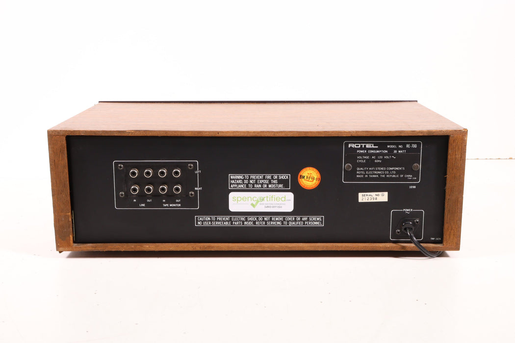 Rotel RE-700 Stereo Graphic Equalizer-Equalizers-SpenCertified-vintage-refurbished-electronics