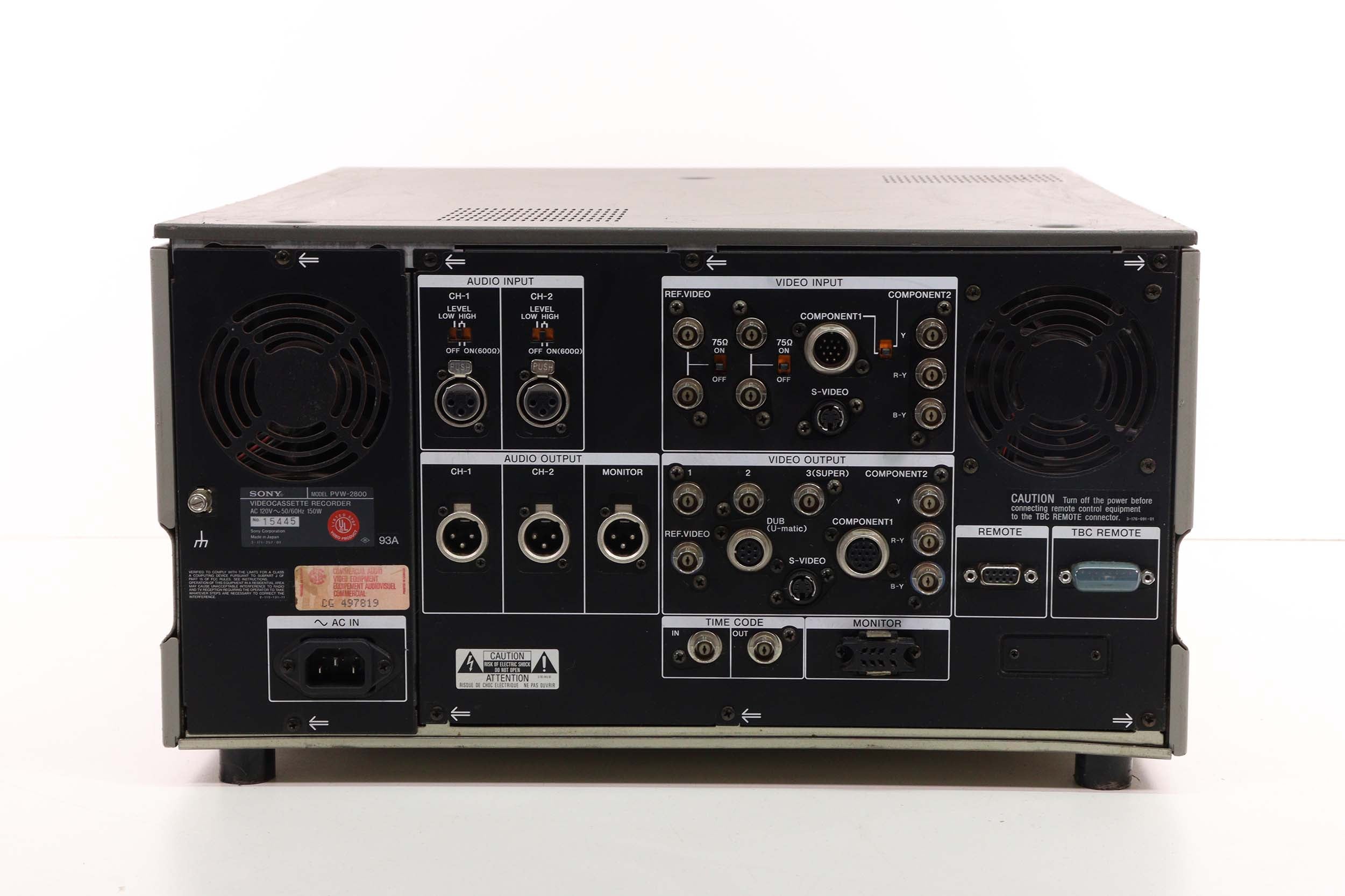 SONY BetaCam BVW-2800 Professional Betamax Video Cassette Recorder (No