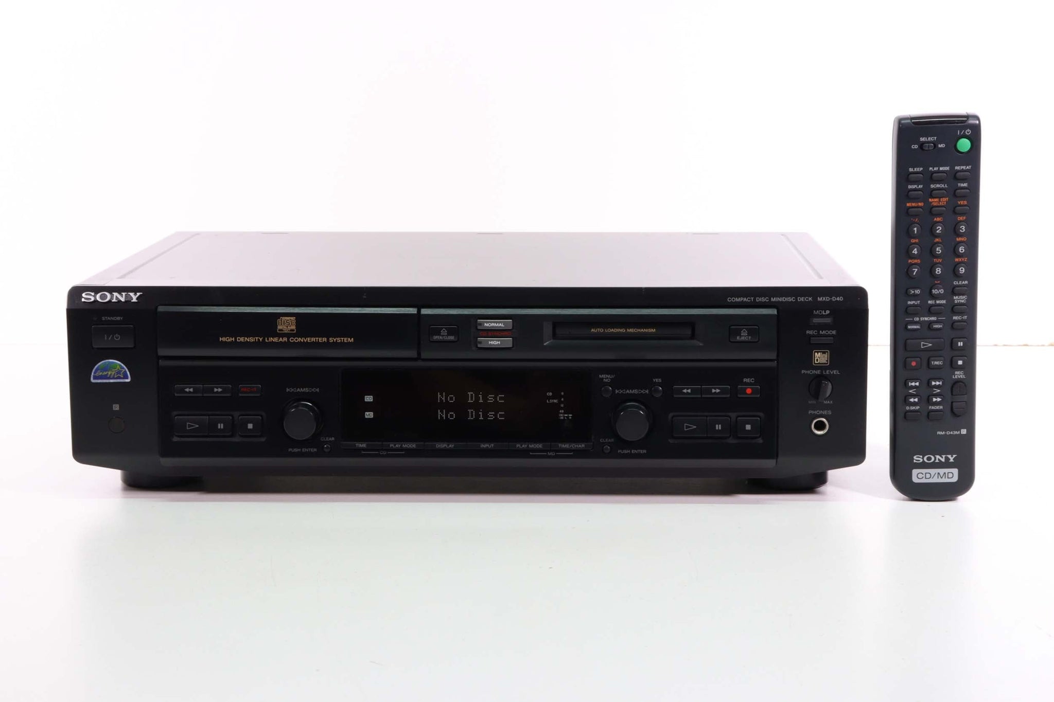 Sony MXD-D40 Compact Disc Minidisc Deck (With Remote)