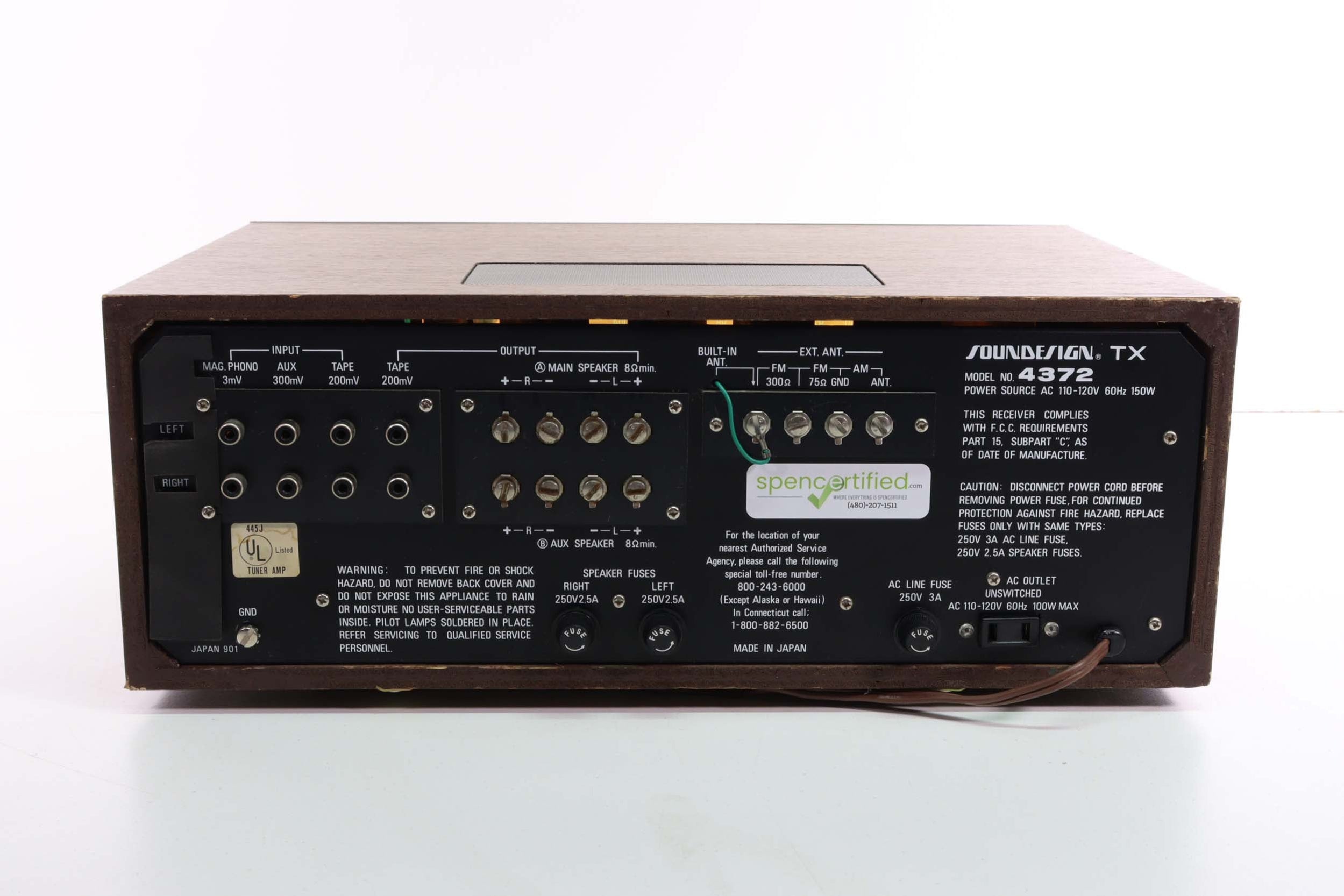 SOUNDESIGN TX-4372 AM-FM Stereo Receiver (No Right Channel Audio ...