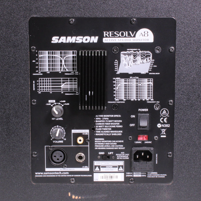 Samson Resolv A8 Powered Studio Monitors 8-Inch 100W Bi-Amp-Speakers-SpenCertified-vintage-refurbished-electronics