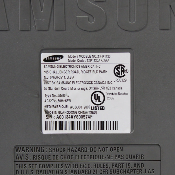 Samsung TX-P1430 14" DynaFlat Retro Gaming CRT Color TV Component Composite (2005)-Televisions-SpenCertified-vintage-refurbished-electronics