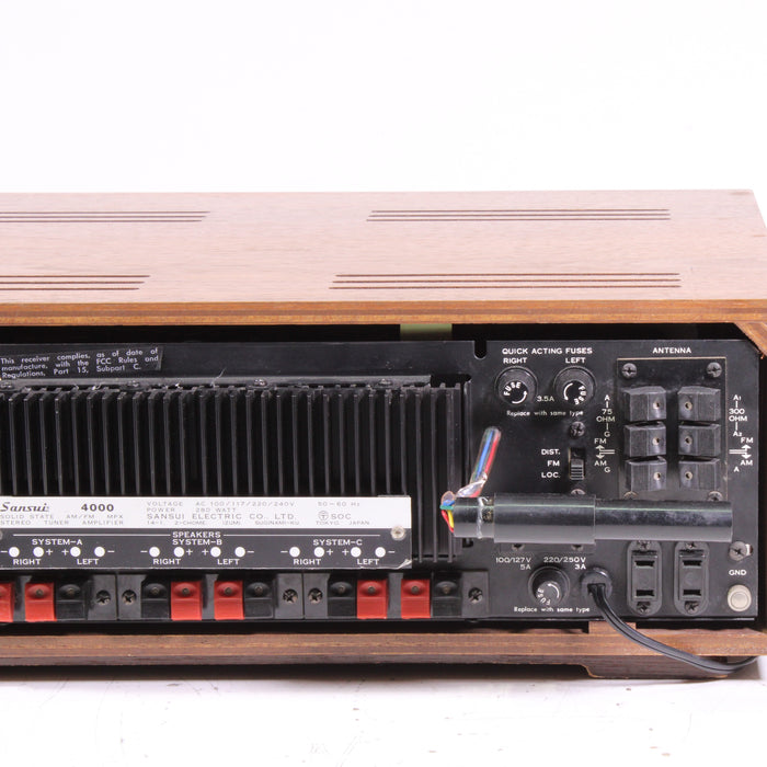 Sansui 4000 Solid State AM/FM MPX Stereo Receiver Silver Face Wood Case w/ Phono (1969)-Audio & Video Receivers-SpenCertified-vintage-refurbished-electronics