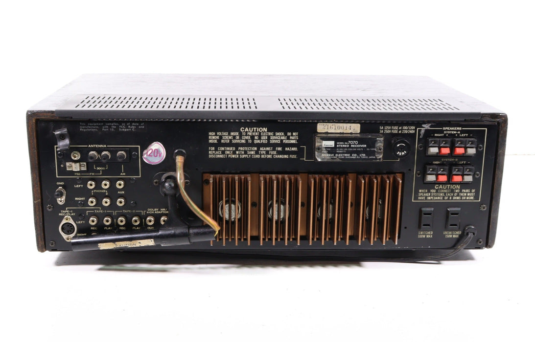 Sansui 7070 Vintage Stereo Receiver Made in Japan-Audio & Video Receivers-SpenCertified-vintage-refurbished-electronics