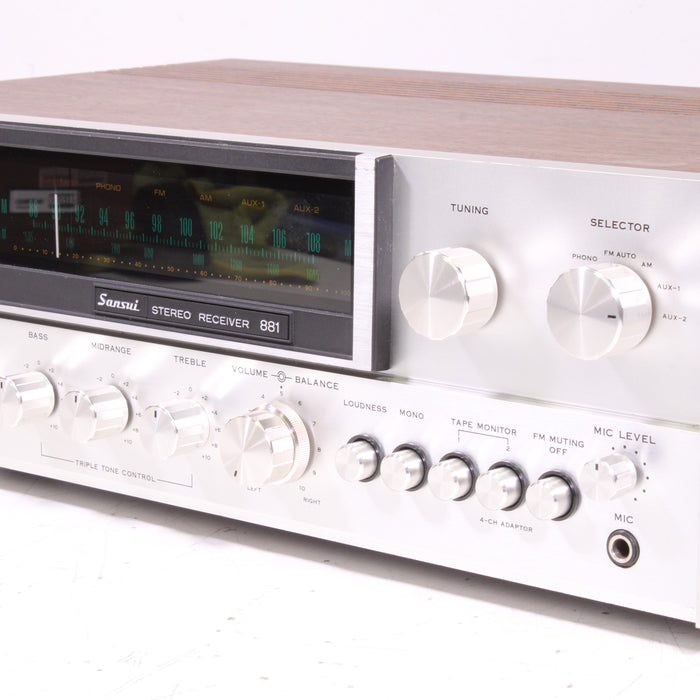 Sansui 881 AM/FM Stereo Receiver Silver Face (1974)-Audio & Video Receivers-SpenCertified-vintage-refurbished-electronics