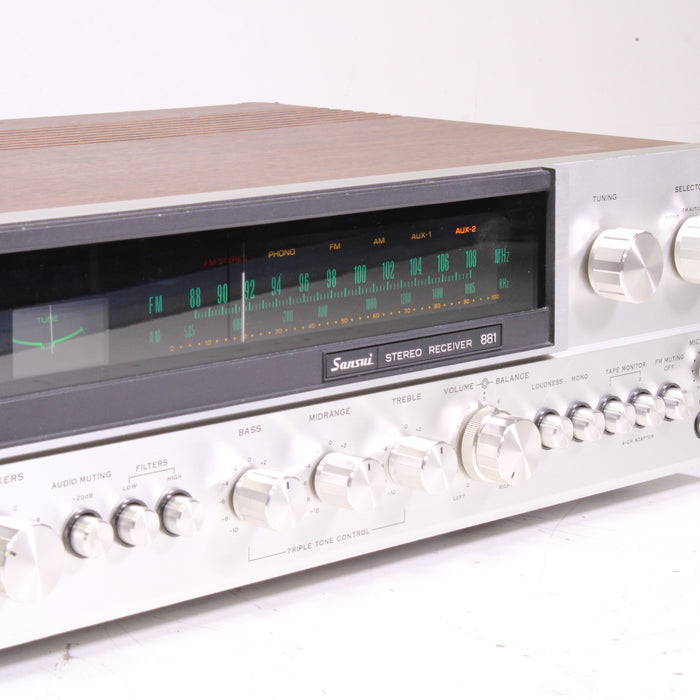 Sansui 881 AM/FM Stereo Receiver Silver Face (1974)-Audio & Video Receivers-SpenCertified-vintage-refurbished-electronics