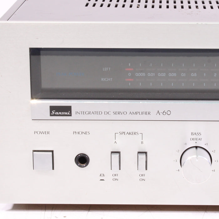 Sansui A-60 Stereo Integrated Amplifier Silver Face (1980)-Integrated Amplifiers-SpenCertified-vintage-refurbished-electronics