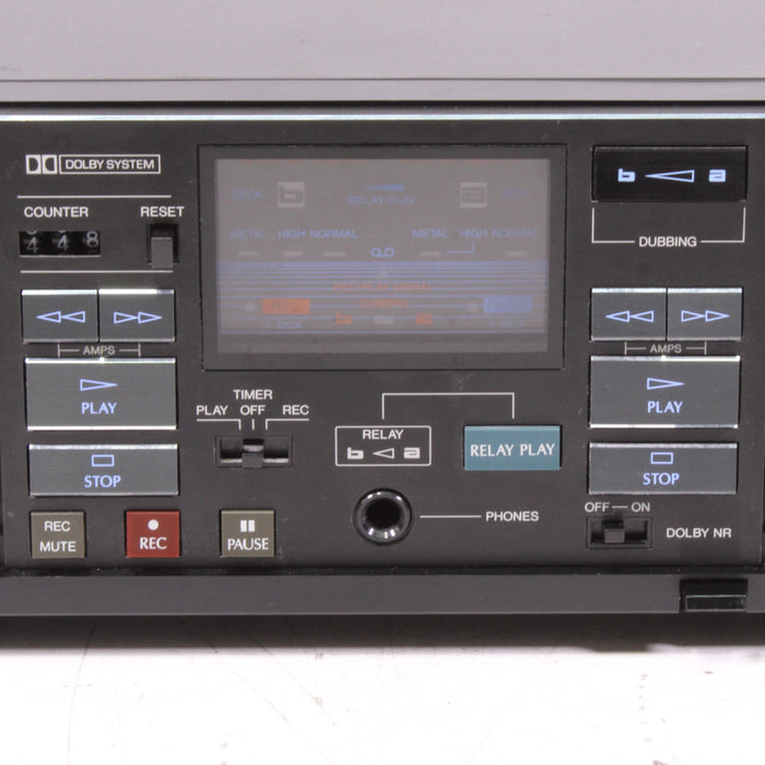 Sansui D-75BW Double Cassette Deck Dolby B-Cassette Players & Recorders-SpenCertified-vintage-refurbished-electronics