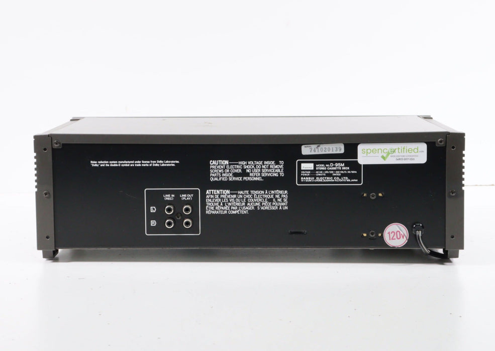 Sansui D-95M Stereo Cassette Deck (NEEDS TAPE MECH ALIGNMENT)-Cassette Players & Recorders-SpenCertified-vintage-refurbished-electronics