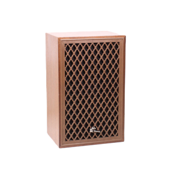 Sansui SP-10 Full-Range Bookshelf Speaker Wood Lattice Grille (SINGLE SPEAKER)-Speakers-SpenCertified-vintage-refurbished-electronics