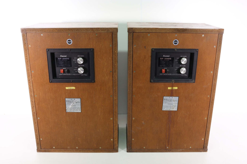 Sansui SP-2500 3 Way Speaker System Pair Brown Vintage-Speakers-SpenCertified-vintage-refurbished-electronics