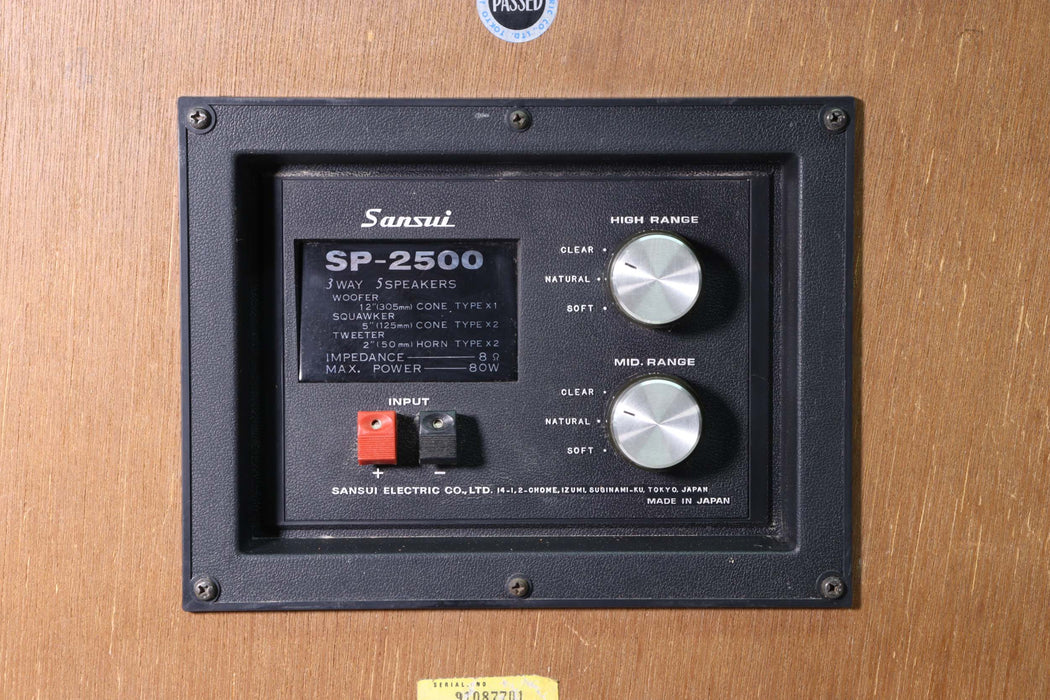 Sansui SP-2500 3 Way Speaker System Pair Brown Vintage-Speakers-SpenCertified-vintage-refurbished-electronics