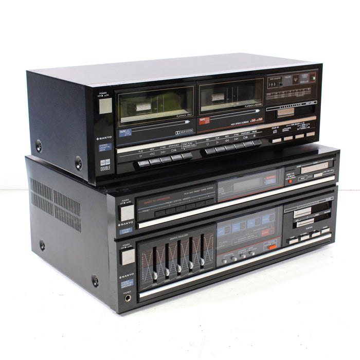 Sanyo Bundle System RDW685 Cassette Deck and DCX685 Stereo Receiver (1986)-Cassette Players & Recorders-SpenCertified-vintage-refurbished-electronics