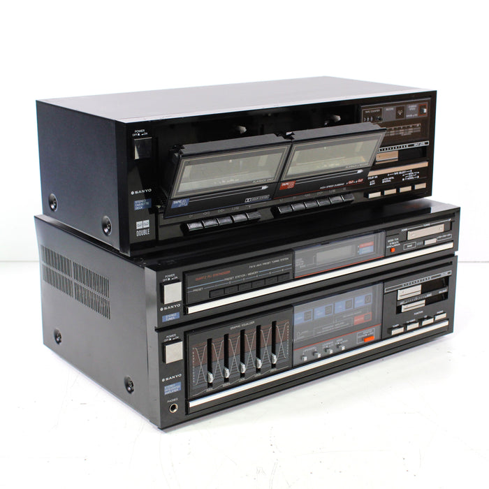 Sanyo Bundle System RDW685 Cassette Deck and DCX685 Stereo Receiver (1986)-Cassette Players & Recorders-SpenCertified-vintage-refurbished-electronics