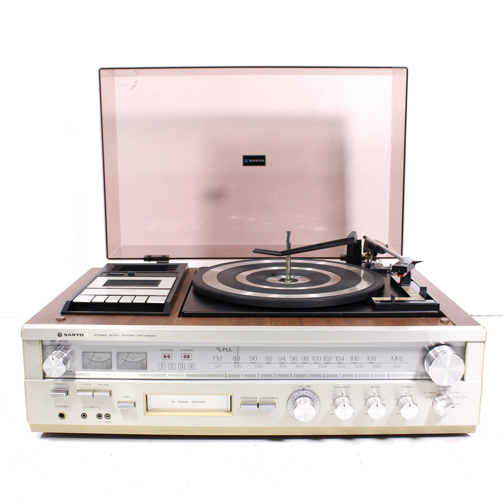 昭和レトロSANYOツインドライブK55 Sanyo DXT-5252 Vintage Stereo Music System Turntable 8 Track