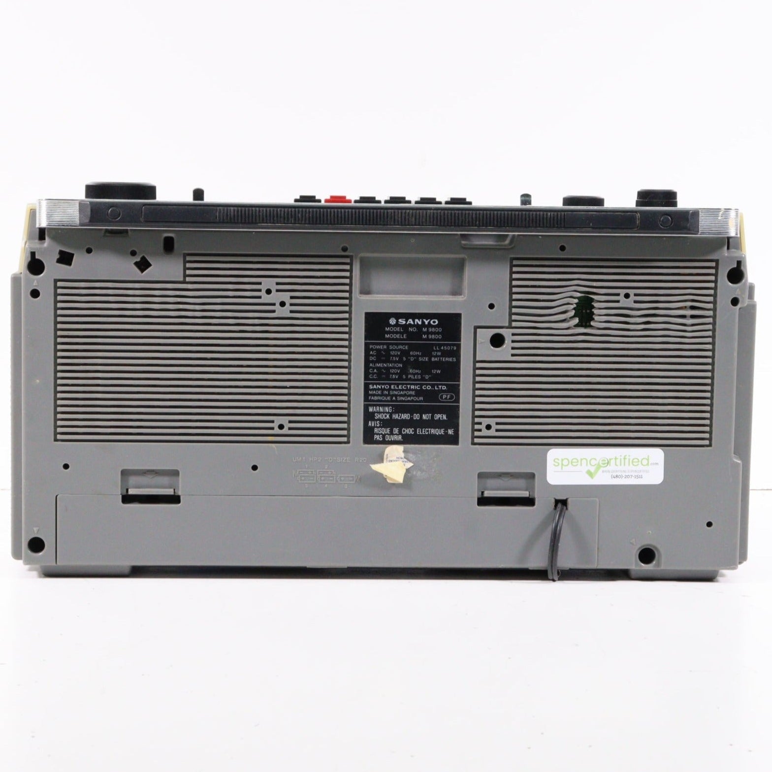 Sanyo M 9800 Portable AM FM Stereo Radio Cassette Recorder — SpenCertified