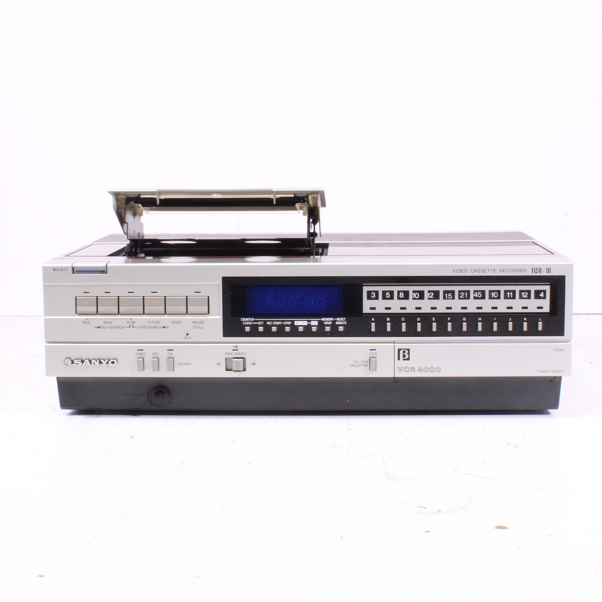 Sanyo VCR 4000 Betacord Top-Loading Betamax Video Cassette Recorder ...