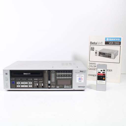 Sanyo VCR7200 Betamax Video Tape Recorder Player Silver with Remote (1984)-Betamax Player-SpenCertified-vintage-refurbished-electronics