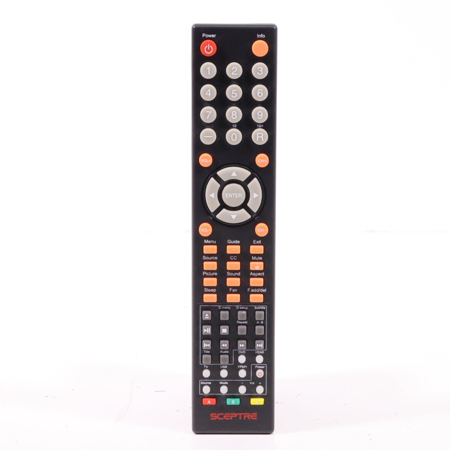 Sceptre 8142026670002C Remote Control for TV DVD Combo E165BDSS and M
