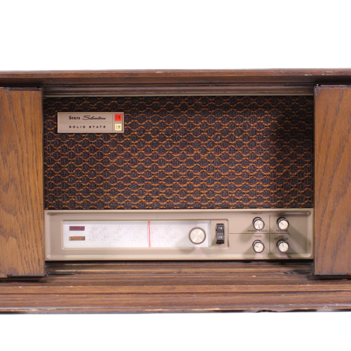 Sears Silvertone Solid State AM/FM Table Radio Wood Cabinet Phono Input Vintage-Radios-SpenCertified-vintage-refurbished-electronics