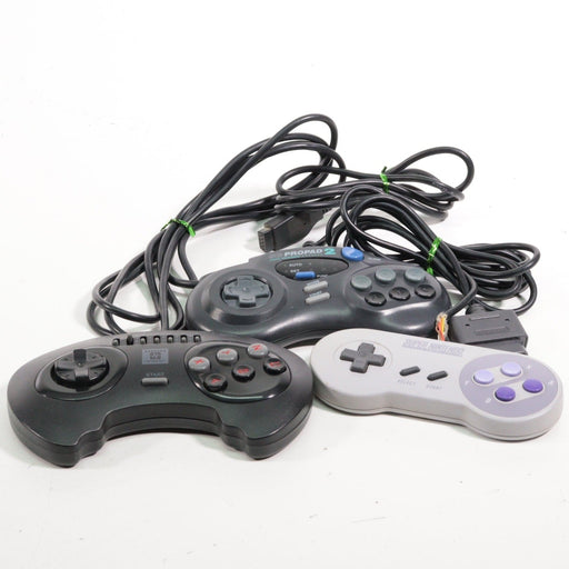 Set of 3 Retro Gaming Controllers (Sega High Frequency, SG Propad 2, and Nintendo Super NES)-Game Controllers-SpenCertified-vintage-refurbished-electronics