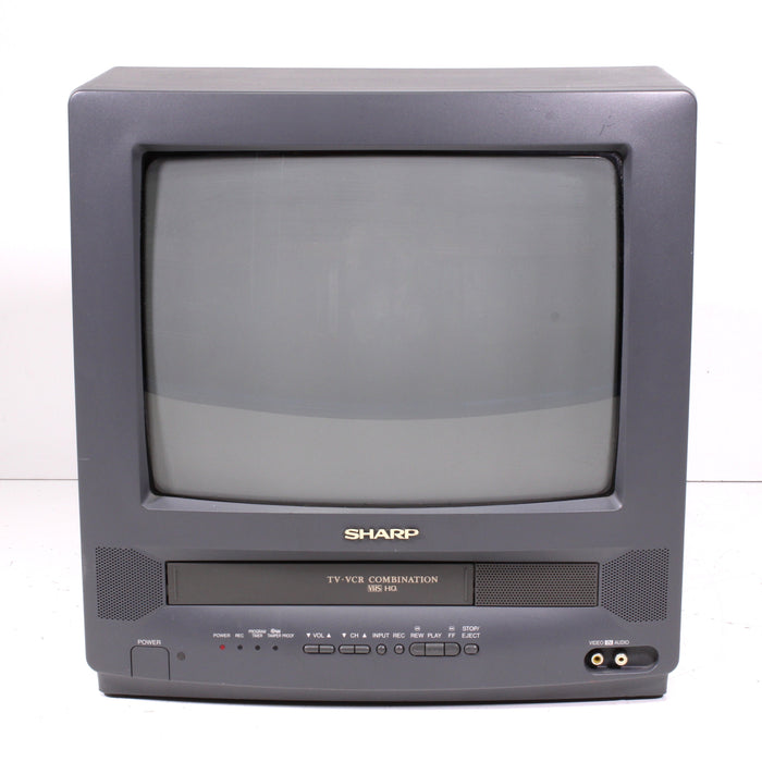 Sharp 13VT-L100 13" CRT Television TV VCR Combo RF, Mono AV Inputs (1999) (AS IS)-Televisions-SpenCertified-vintage-refurbished-electronics