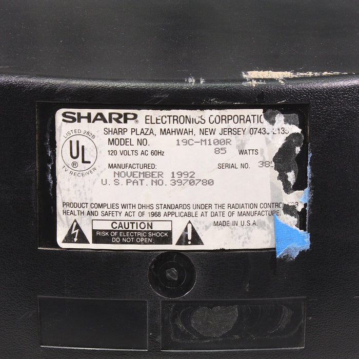 Sharp 19C-M100R 19" CRT Television Retro Color Tube TV RF (1992)-Televisions-SpenCertified-vintage-refurbished-electronics