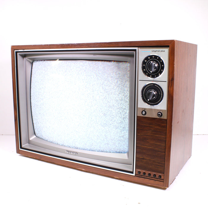 Sharp 25J01 25" CRT Color Television Linytron Plus Retro Wood Case (1984)-Televisions-SpenCertified-vintage-refurbished-electronics