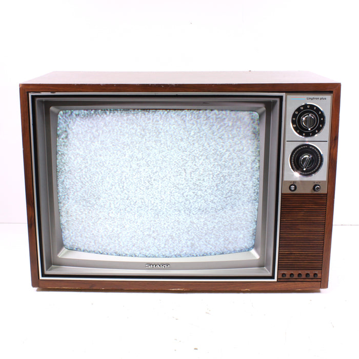 Sharp 25J01 25" CRT Color Television Linytron Plus Retro Wood Case (1984)-Televisions-SpenCertified-vintage-refurbished-electronics