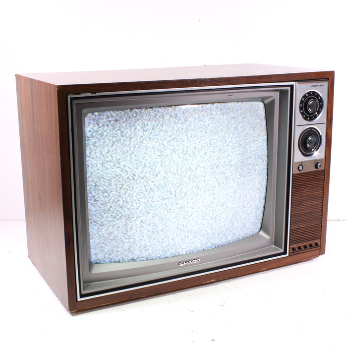 Sharp 25J01 25" CRT Color Television Linytron Plus Retro Wood Case (1984)-Televisions-SpenCertified-vintage-refurbished-electronics