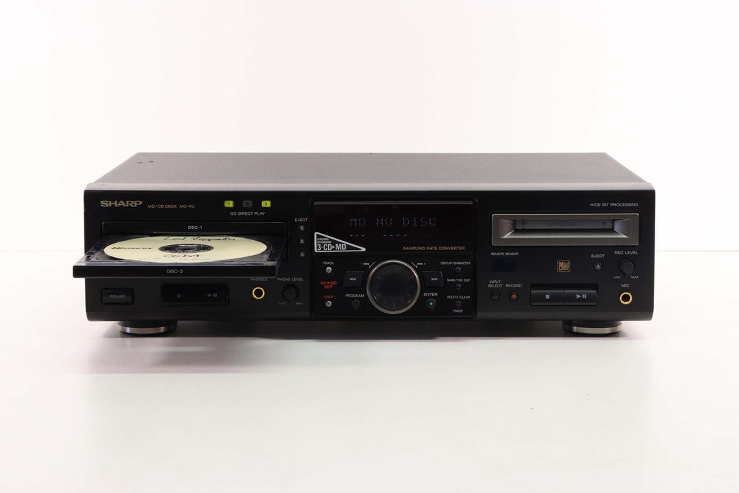 Sharp MD-R3 MD/CD Deck (AS IS) (NO REMOTE)-CD Players & Recorders-SpenCertified-vintage-refurbished-electronics