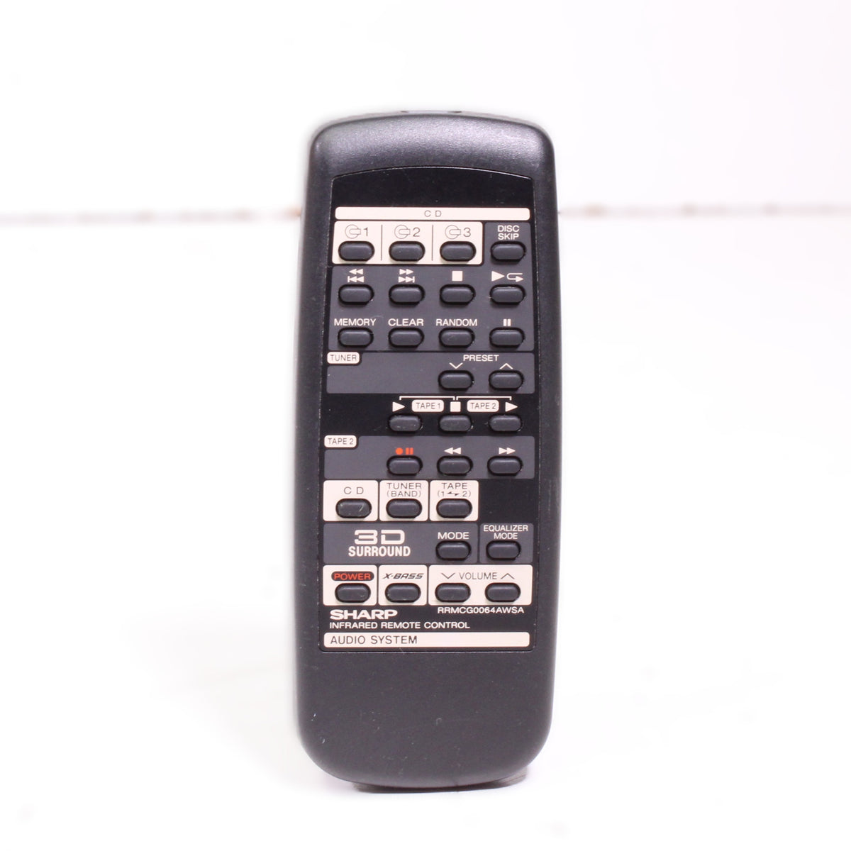 Sharp RRMCG0064AWSA Remote Control for Mini CD Component System CD-C30 ...