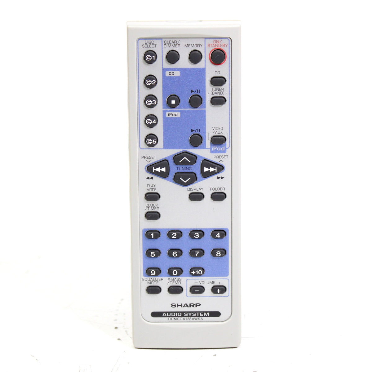 Sharp RRMCGA133AWSA Remote Control for Micro Component System XL-DK225 ...