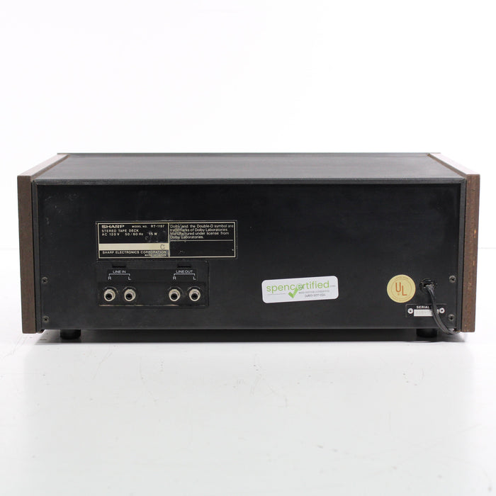 Sharp RT-1157 Single Stereo Cassette Deck Wood Side Panels-Cassette Players & Recorders-SpenCertified-vintage-refurbished-electronics