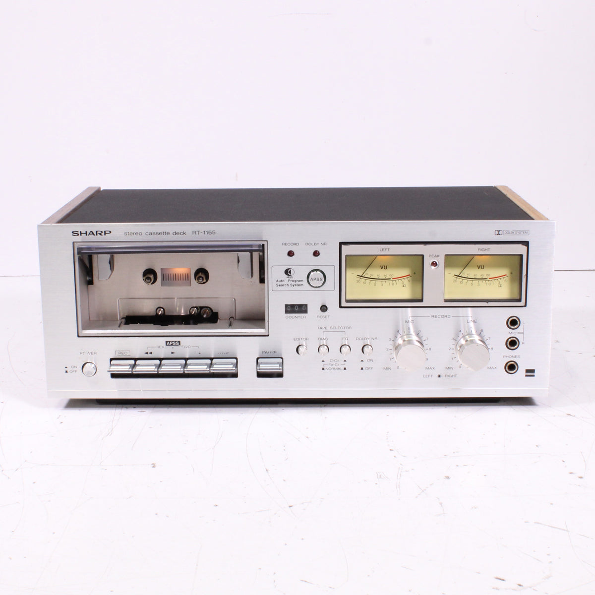 Sharp RT-1165 Stereo Cassette Deck Dolby NR Silver Face Vintage