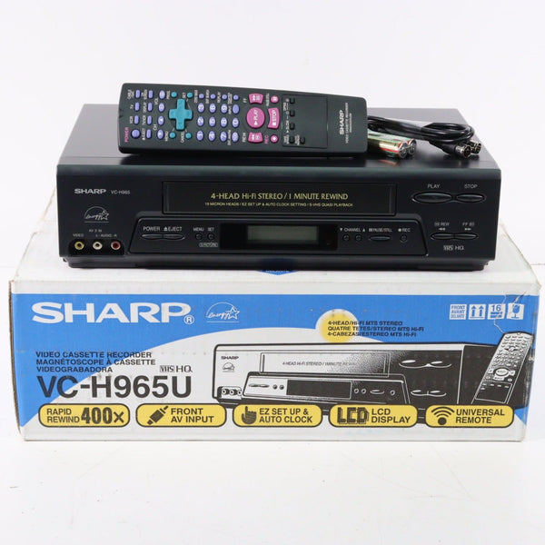 Sharp VC-H965U 4-Head Hi-Fi Stereo VCR VHS Player in Original 