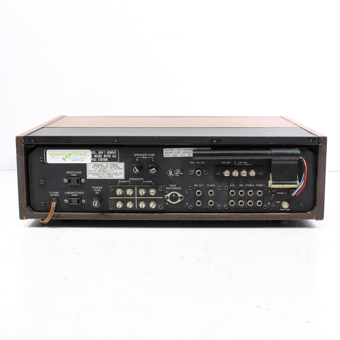 Sherwood S-7300 Vintage Stereo Receiver with Wooden Case Silver-Face (1972)-Audio & Video Receivers-SpenCertified-vintage-refurbished-electronics