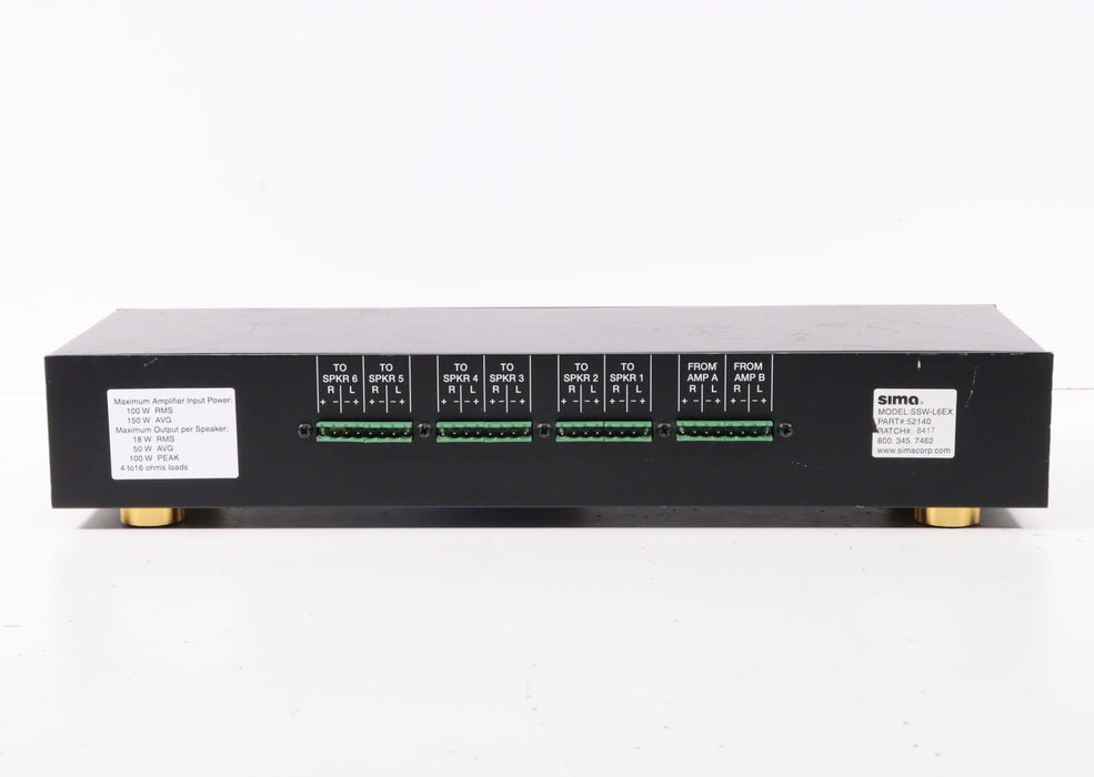 Sima SSW-L6EX 6-Channel Stereo Speaker Selector-Speaker Selector-SpenCertified-vintage-refurbished-electronics