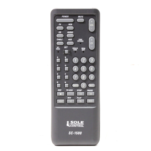 Sole Control SC-1500 6-Device Universal Remote Control for TV VCR CD AUDIO CBL AUX-Remote Controls-SpenCertified-vintage-refurbished-electronics